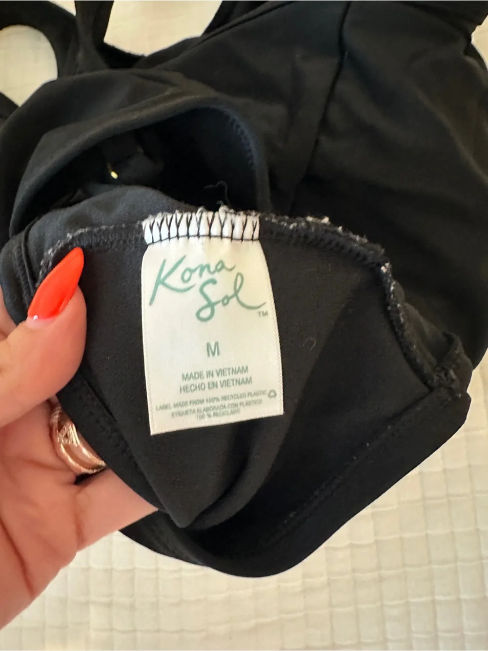 Kona Sol Black Twist-Front Sports Bra